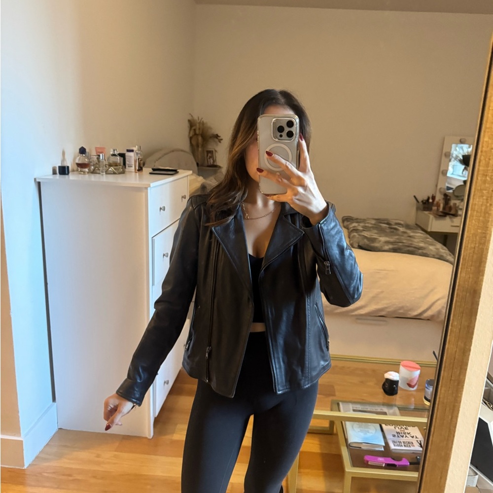 Italian Black Leather Jacket (Real leather)
